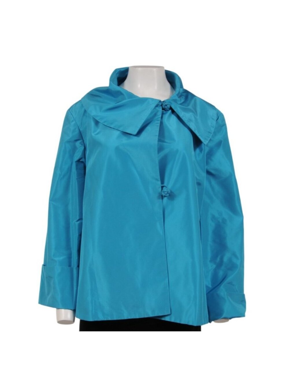 Michael Boris Women Rain Jacket Large Teal Blue Nylon Lightweight Windbreaker